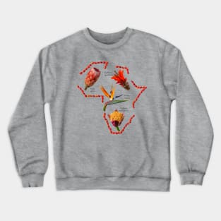 Indigenous Flowers within Shape of Africa Crewneck Sweatshirt